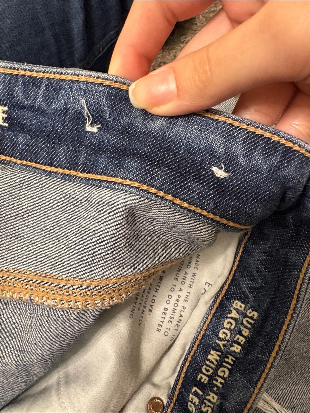 NWOT American Eagle Super High-Rise Baggy Wide Leg Jeans - Picture 11 of 11